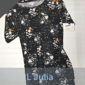 LLR LG Julia Black Geometric Print Fits Sz 12-14